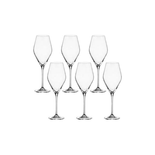  Set 6 ly vang trắng Loxia 470ml Crystal Bohemia 