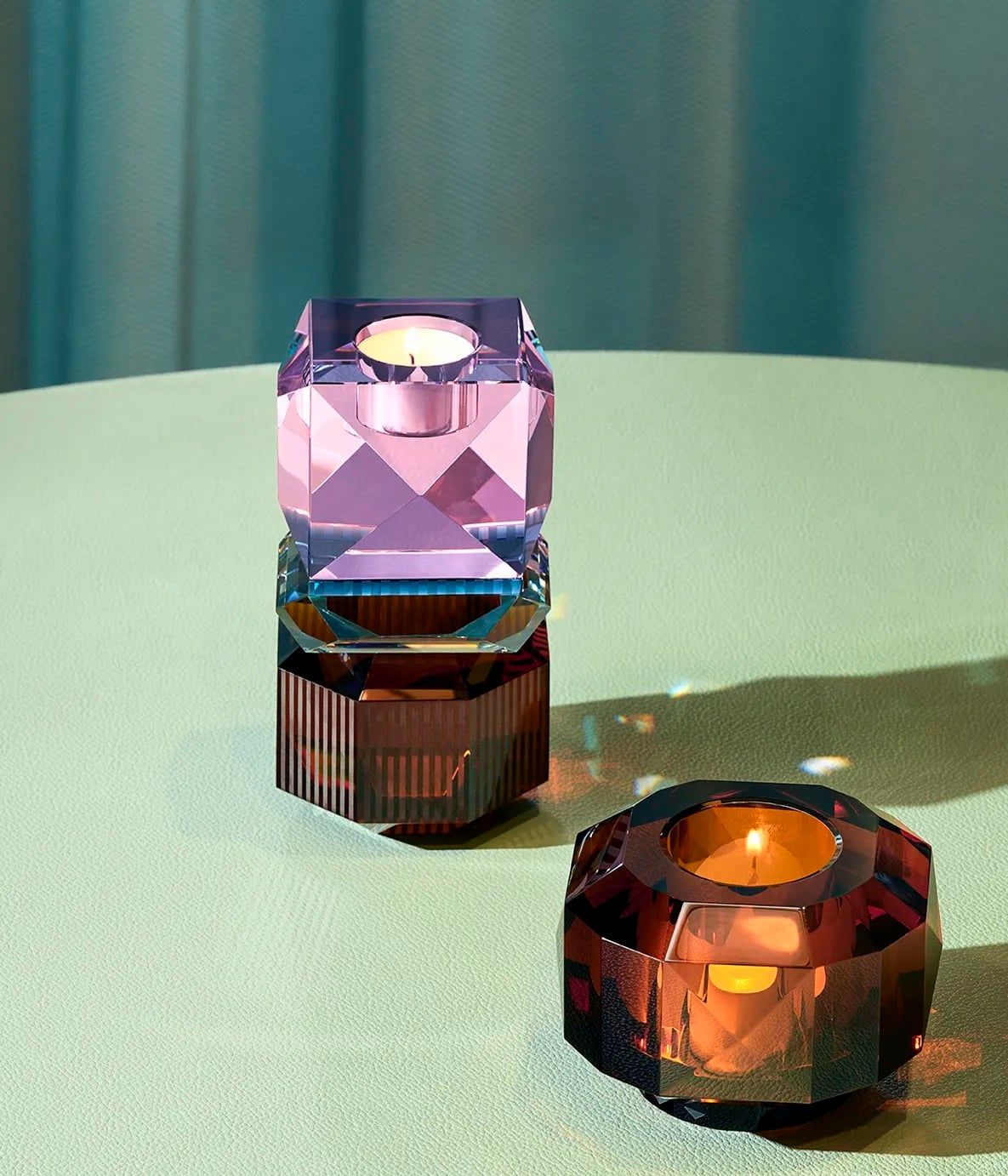  Chân nến tealight Dakota (Brown/Clear/Petrol/Rose) Reflections Copenhagen 