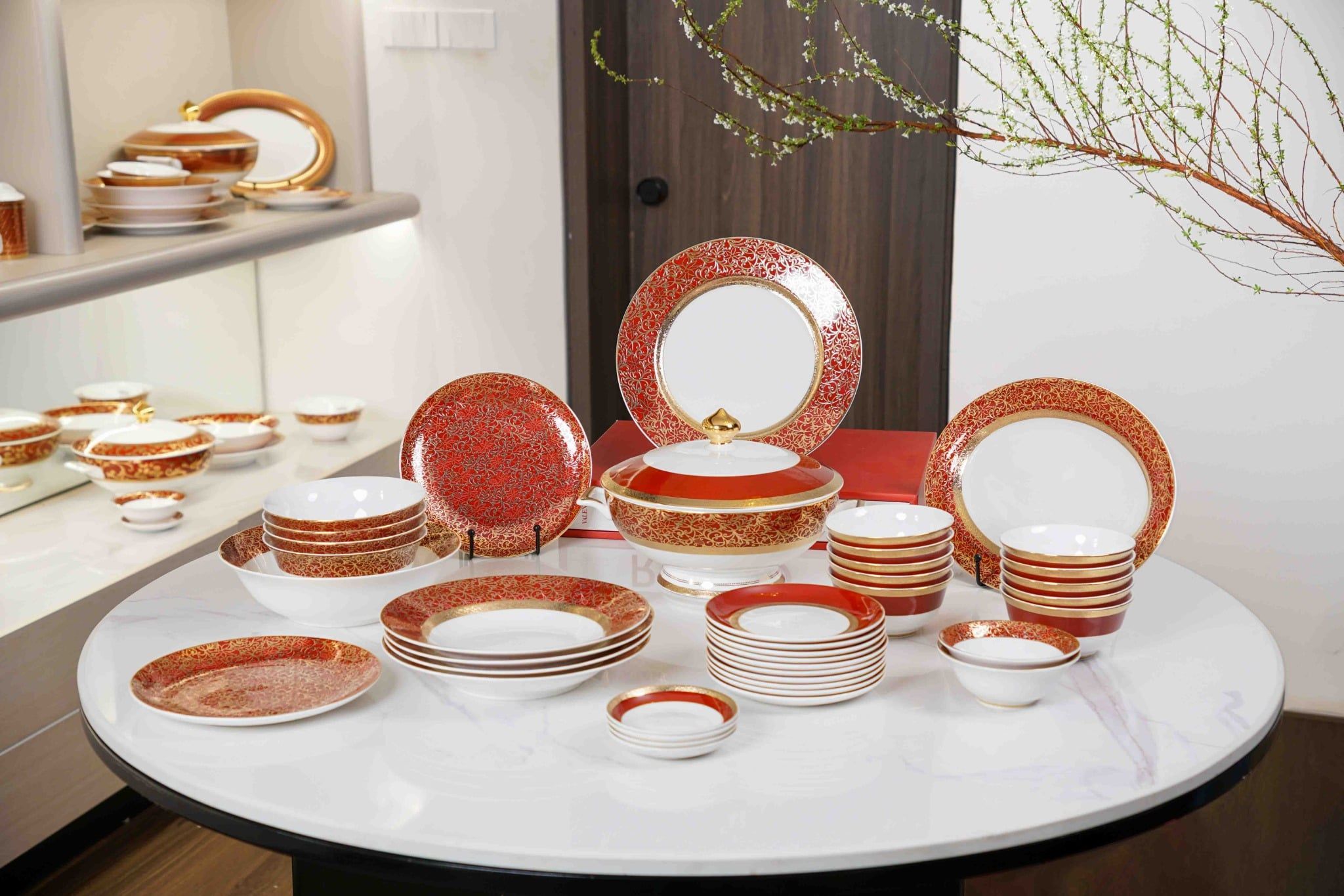  Bộ đồ ăn Abbey đỏ 41 sản phẩm Spedona 