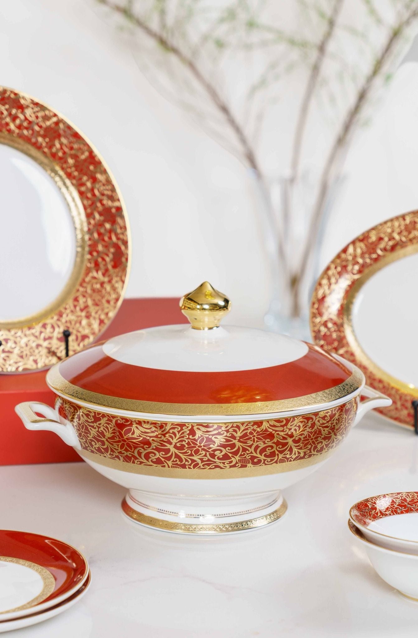  Bộ đồ ăn Abbey đỏ 41 sản phẩm Spedona 