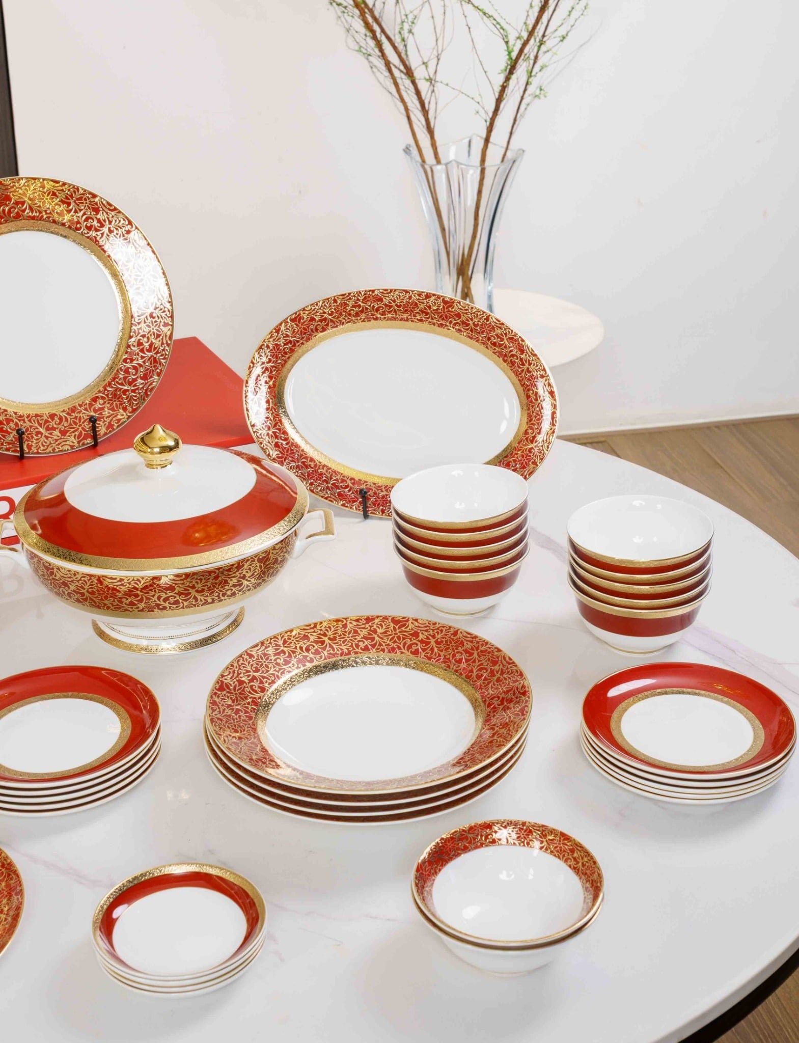  Bộ đồ ăn Abbey đỏ 41 sản phẩm Spedona 