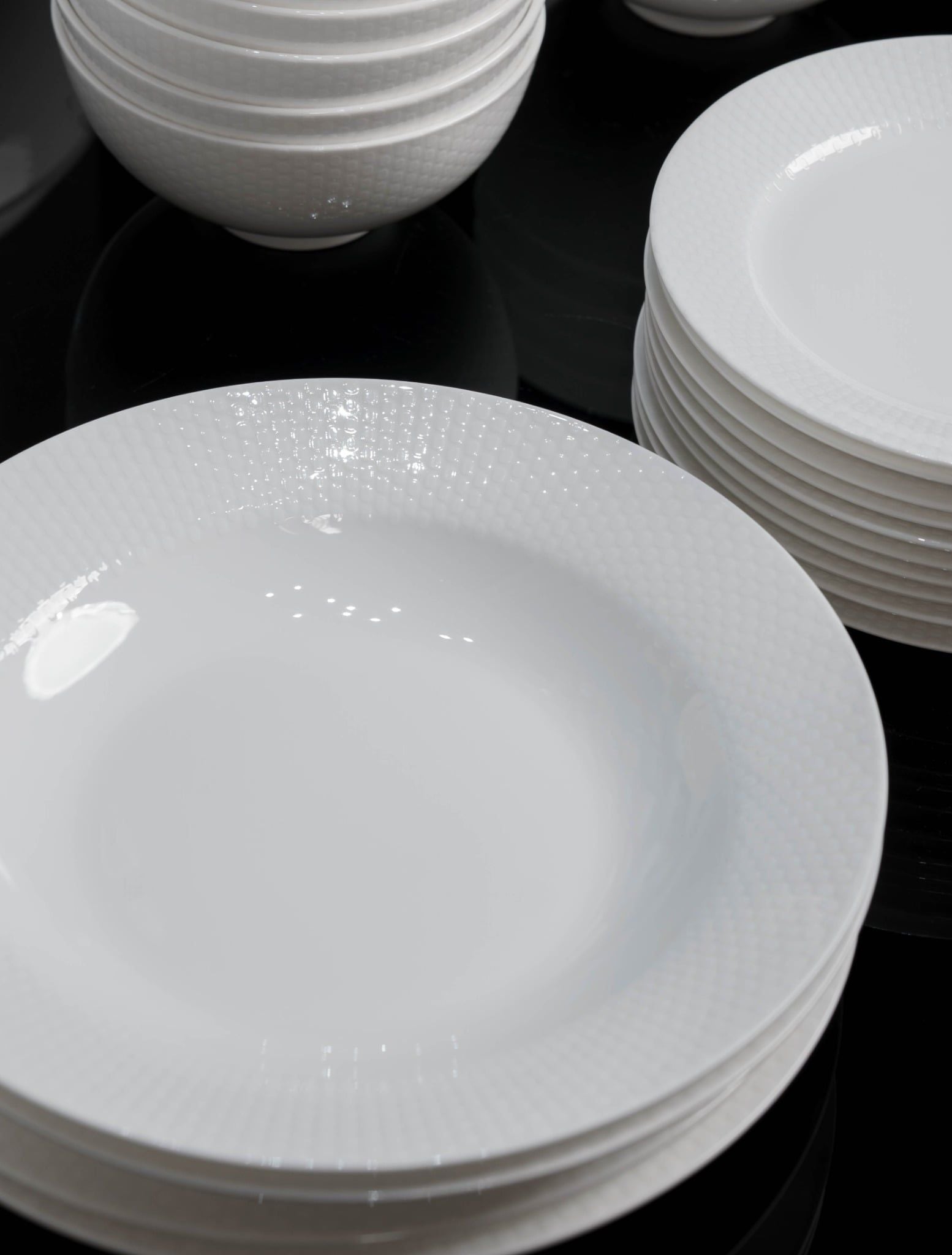  Bộ đồ ăn trắng vân vuông 50 sản phẩm 