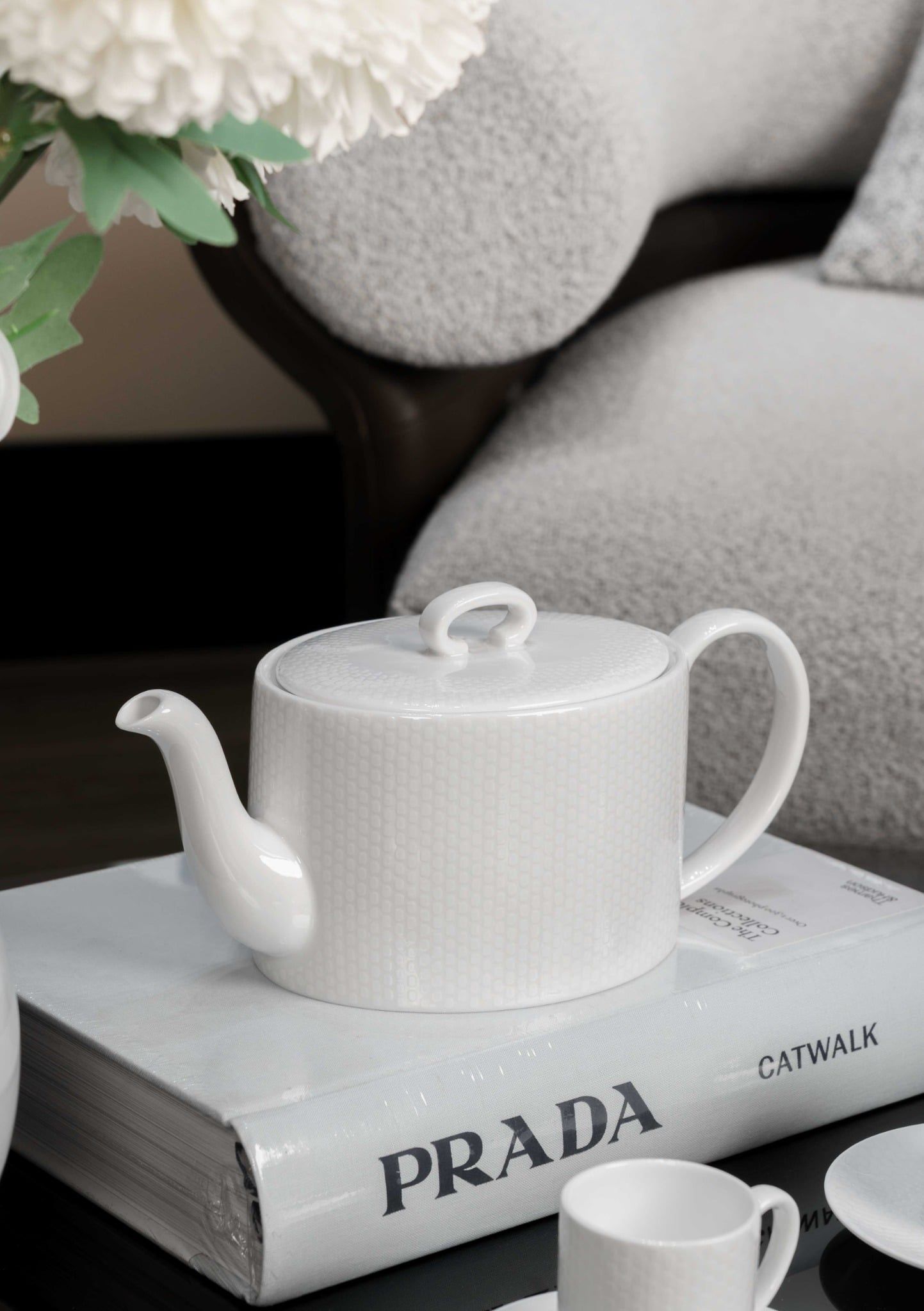  Bộ trà trắng vân vuông 