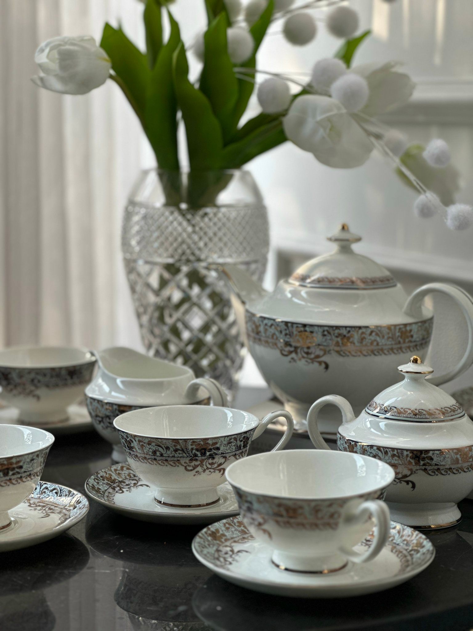  Bộ cafe Xanh Ngọc Dây Vàng 