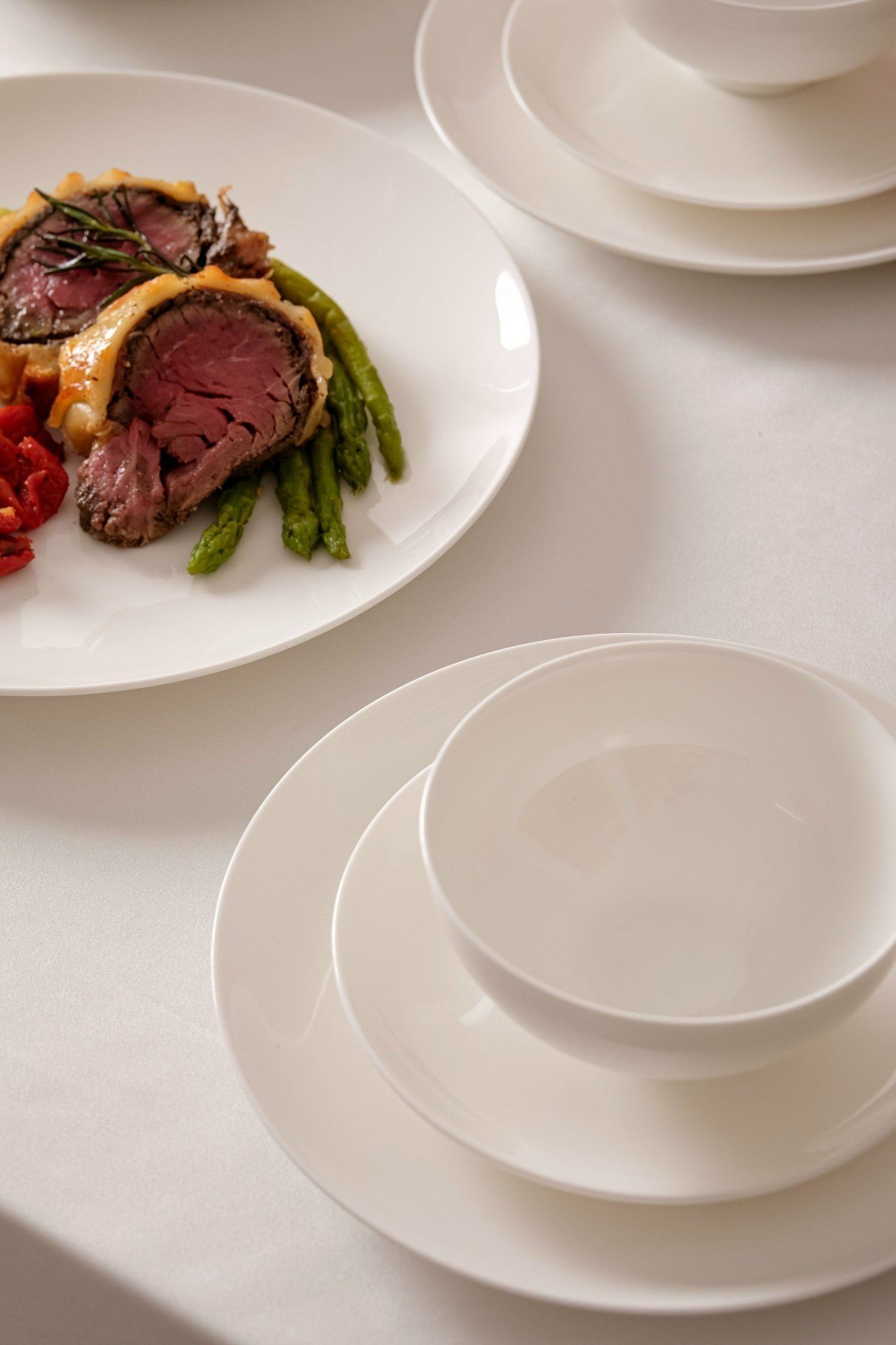  Bộ đồ ăn sứ xương trắng trơn 