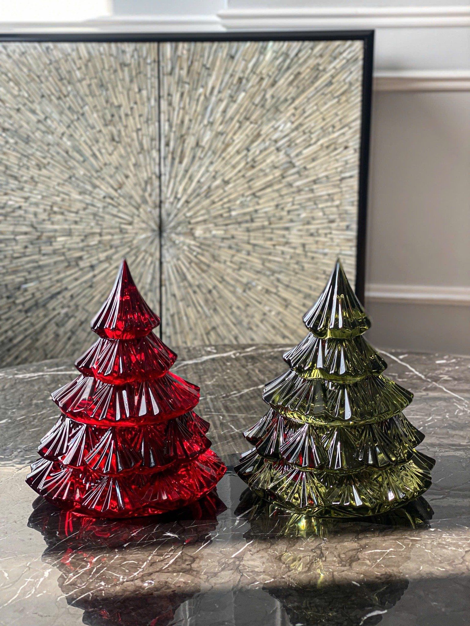  Thố Tree xanh lá 16.5cm Crystal Bohemia 