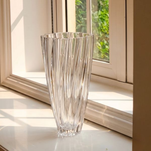 Lọ hoa dáng bom vặn sóng 30,5cm trơn 