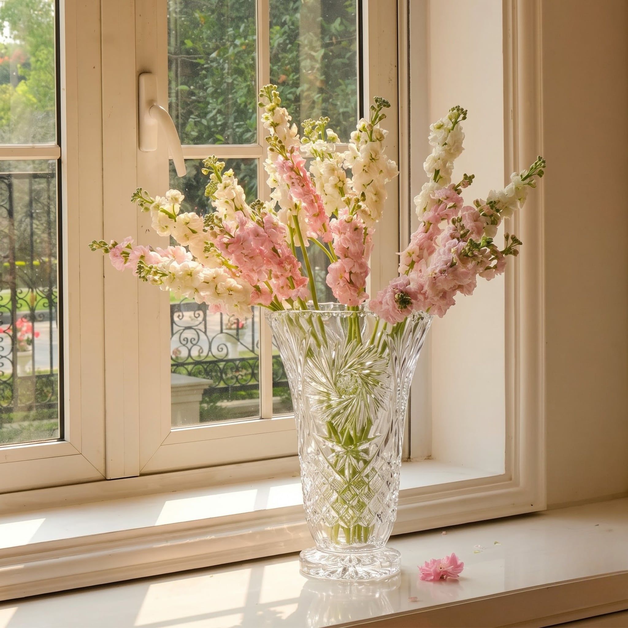  Lọ hoa pha lê chân đế 30cm xoáy 