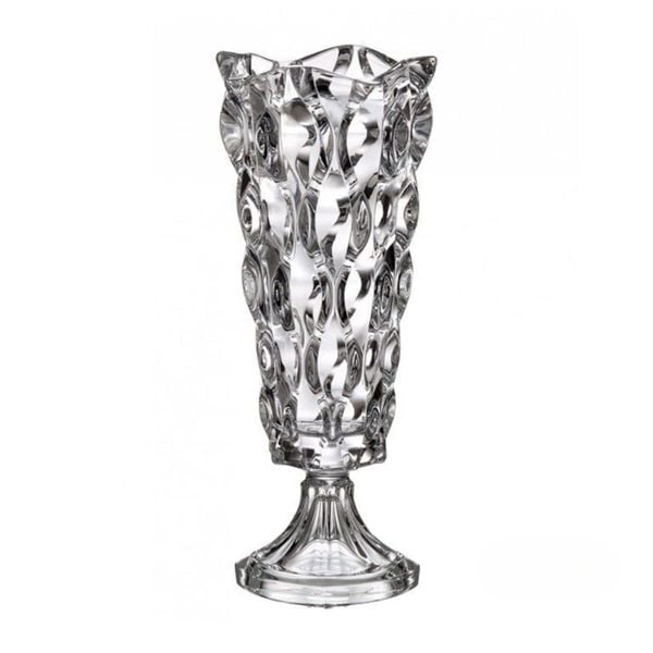  Lọ hoa pha lê chân đế samba trắng 40cm 