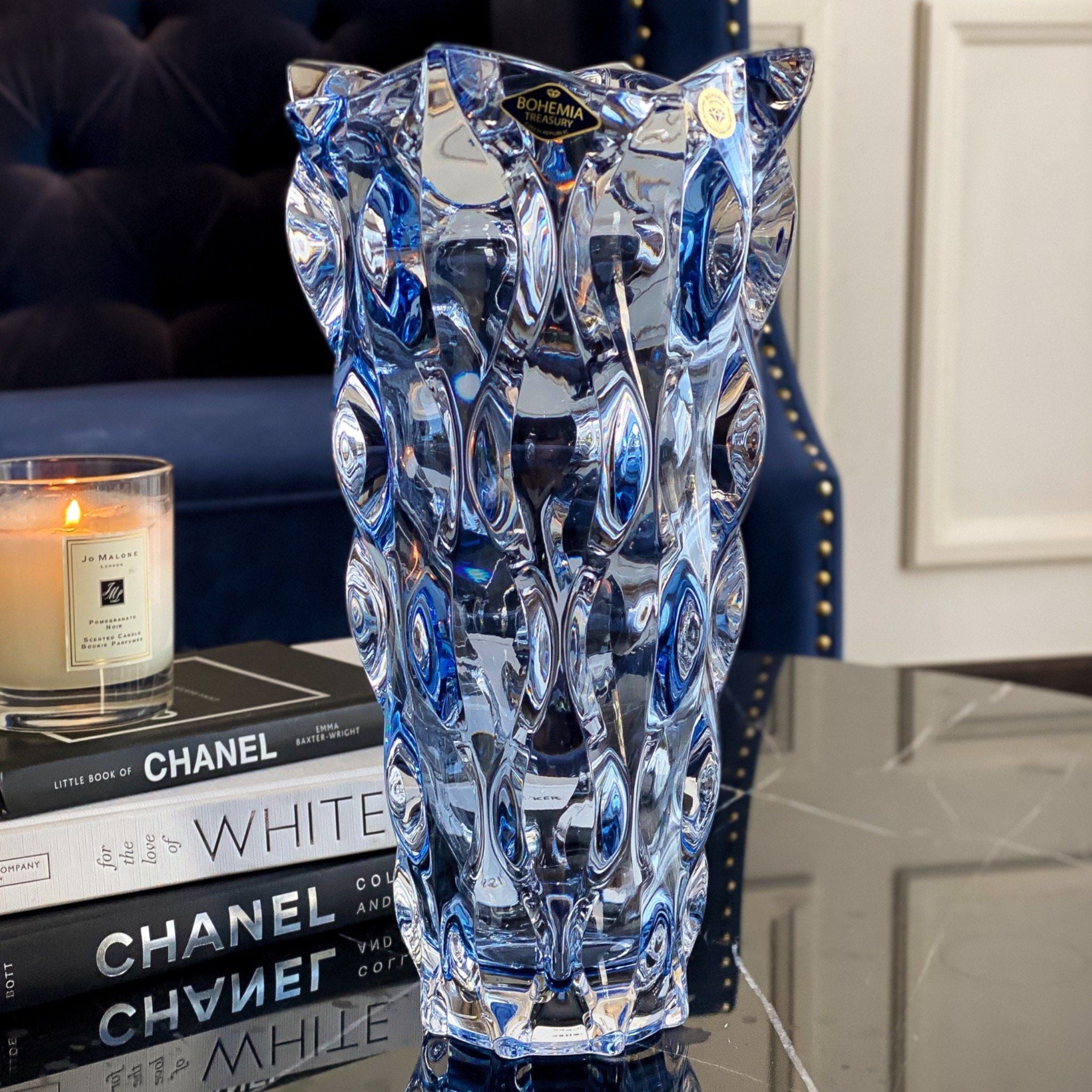  Lọ hoa Samba xanh dương 30.5cm Bohemia Treasury 