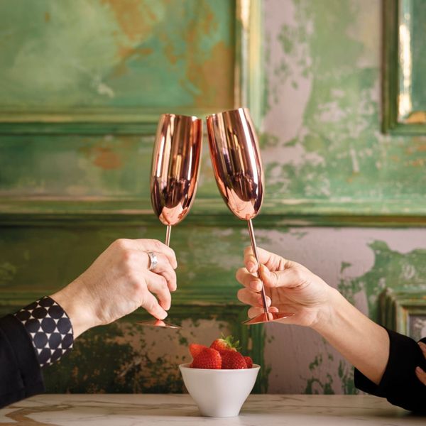  Set 2 ly Champagne S/Steel Copper Sambonet 