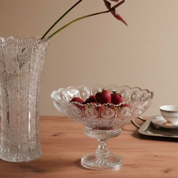  Tô chân đế tròn M57 25cm Crystal Bohemia 