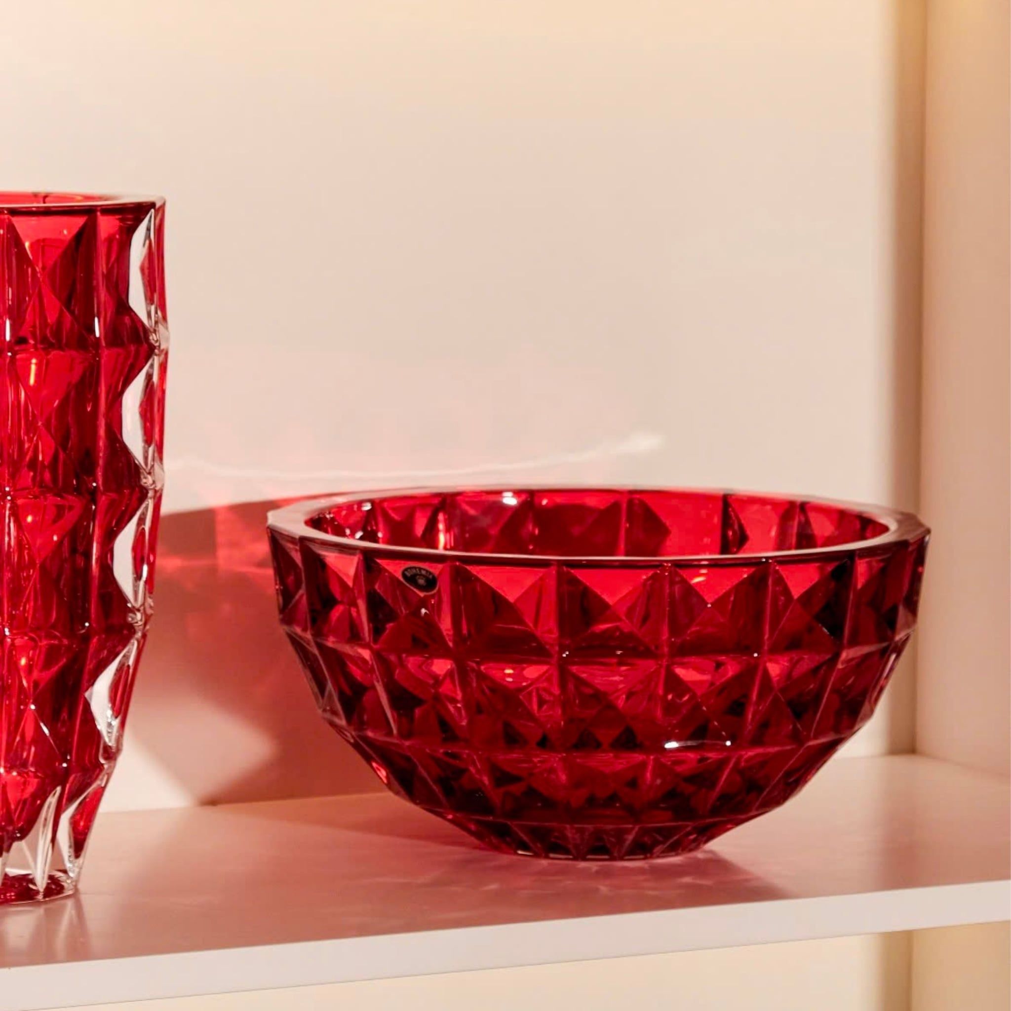  Tô kim cương đỏ 28cm Crystal Bohemia 