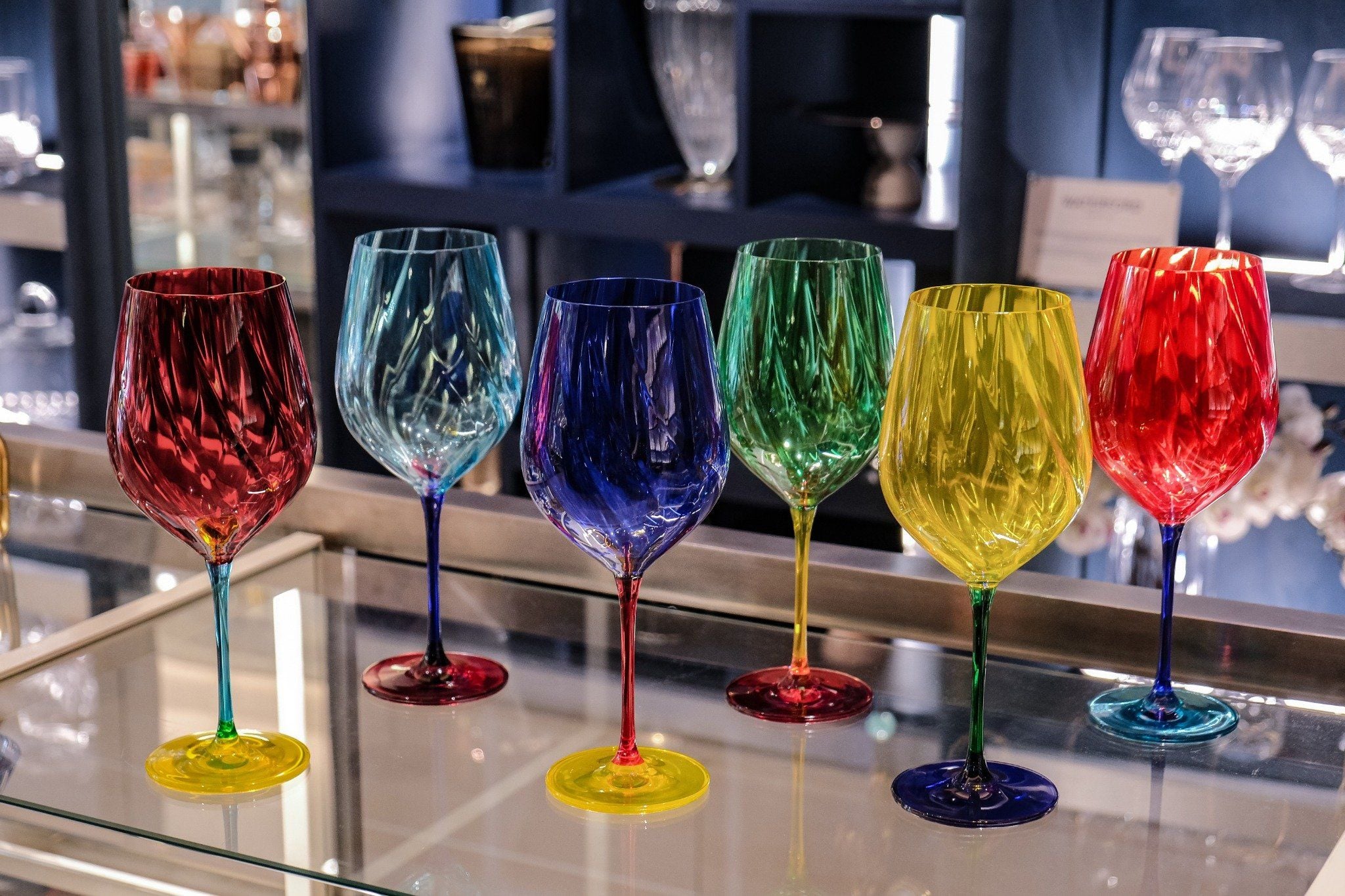  Set 6 ly vang Uria màu 600ml Crystal Bohemia 