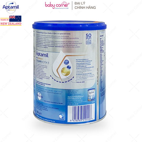  Sữa Bột Aptamil New Zealand Profutura Cesarbiotik Infant Formula Số 1, 800g, bé 0-12 tháng 