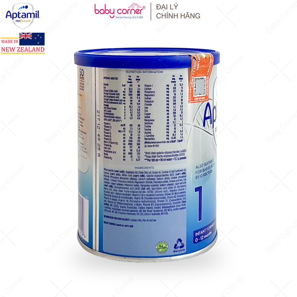  Sữa Bột Aptamil New Zealand Infant Formula Số 1, 380g, bé 0-12 tháng 
