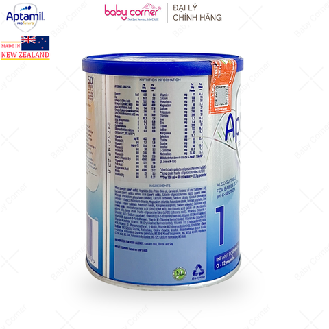  Sữa Bột Aptamil New Zealand Infant Formula Số 1, 380g, bé 0-12 tháng 