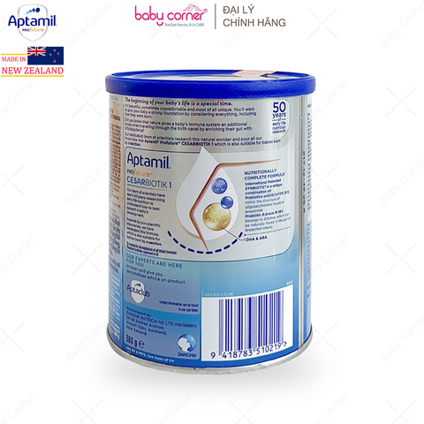  Sữa Bột Aptamil New Zealand Infant Formula Số 1, 380g, bé 0-12 tháng 