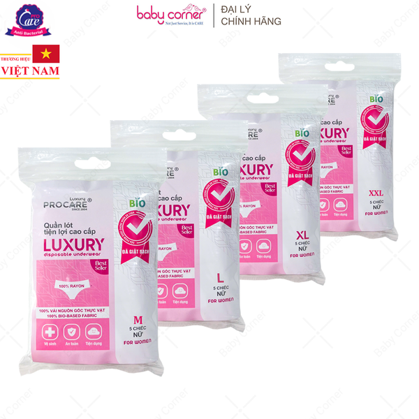  Quần Lót Miễn Giặt Cao Cấp TC Luxury Nữ Procare (Gói 5 Cái) 