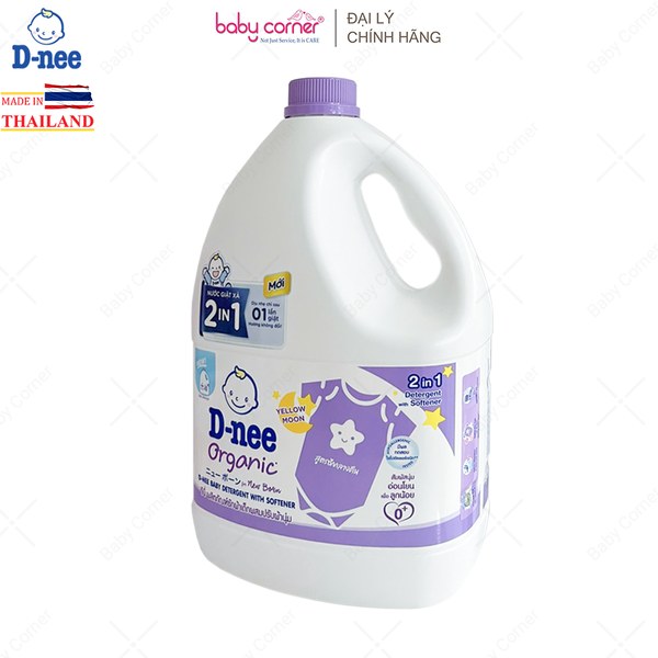  Nước Giặt Xả Quần Áo Em Bé DNEE 2in1 Tím, Can 2.6L 