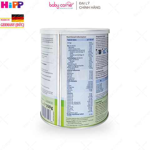  Sữa Bột HiPP Organic Combiotic Số 1, Bé Từ 0 - 6 Tháng, 350g 