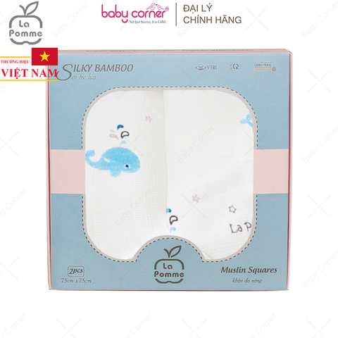  K002 Set 2 Khăn Đa Năng Sợi Tre Lụa La Pomme (75x75CM) 