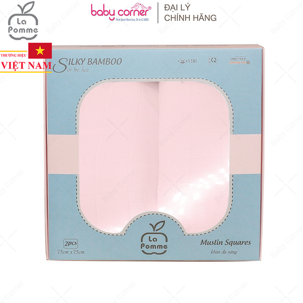  K002 Set 2 Khăn Đa Năng Sợi Tre Lụa La Pomme (75x75CM) 