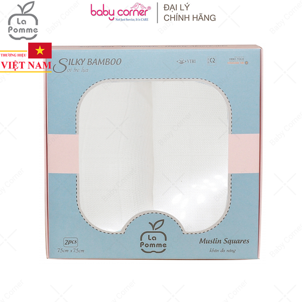  K002 Set 2 Khăn Đa Năng Sợi Tre Lụa La Pomme (75x75CM) 