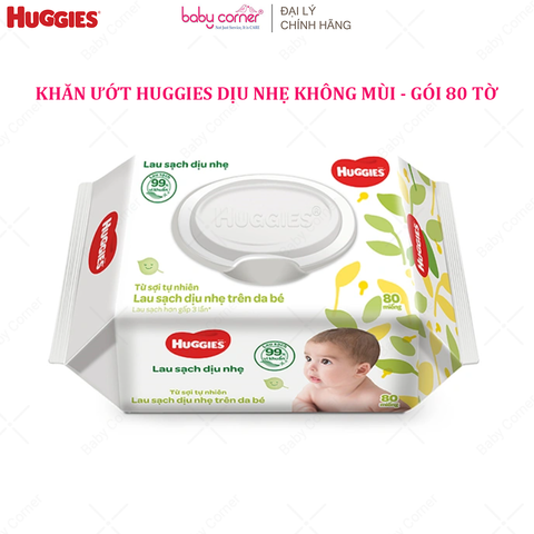  Khăn Ướt Huggies Dịu Nhẹ 80 Miếng 
