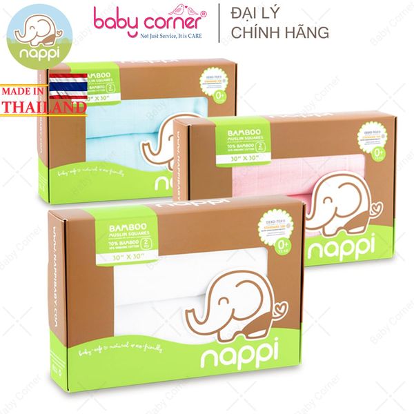  Khăn Sợi Tre Nappi 77cm x 77cm (Hộp 2 Khăn) 