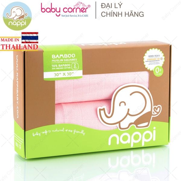  Khăn Sợi Tre Nappi 77cm x 77cm (Hộp 2 Khăn) 