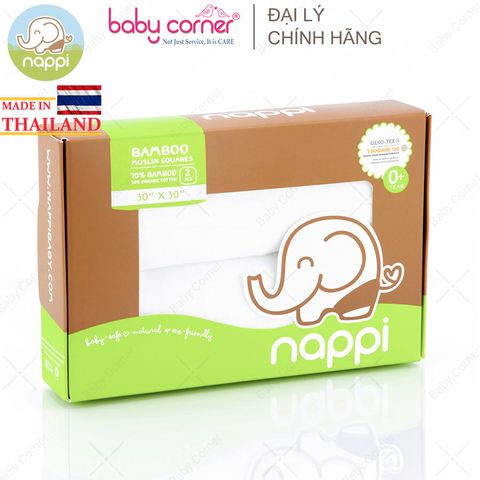  Khăn Sợi Tre Nappi 77cm x 77cm (Hộp 2 Khăn) 