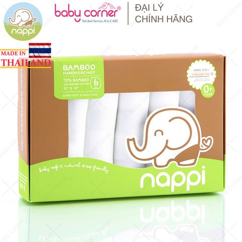  Set 6 Khăn Sữa Sợi Tre Nappi Cao Cấp (30cm x 30cm) 