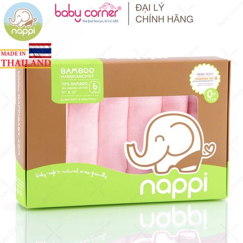  Set 6 Khăn Sữa Sợi Tre Nappi Cao Cấp (30cm x 30cm) 
