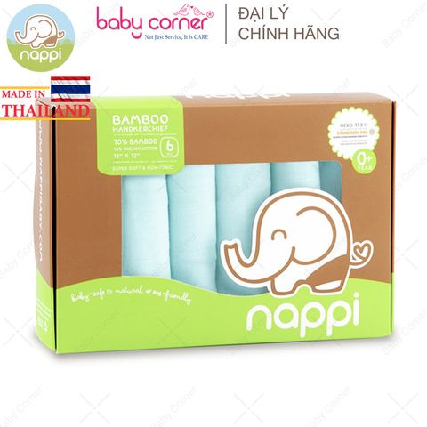  Set 6 Khăn Sữa Sợi Tre Nappi Cao Cấp (30cm x 30cm) 