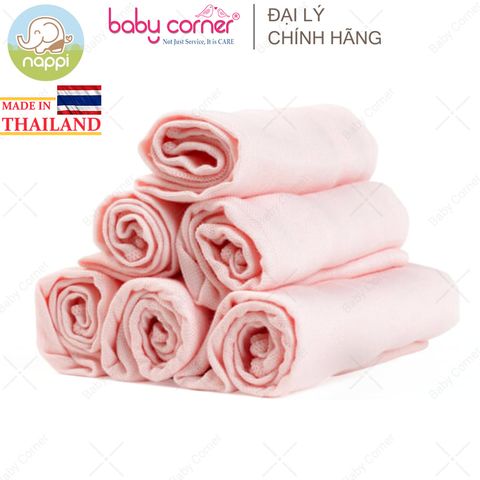  Set 6 Khăn Sữa Sợi Tre Nappi Cao Cấp (30cm x 30cm) 