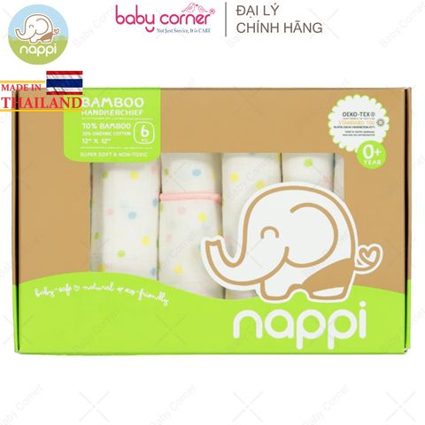  Set 6 Khăn Sữa Sợi Tre Nappi Cao Cấp (30cm x 30cm) 