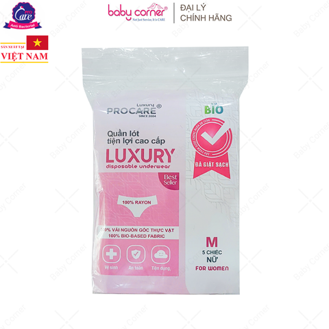  Quần Lót Miễn Giặt Cao Cấp TC Luxury Nữ Procare (Gói 5 Cái) 