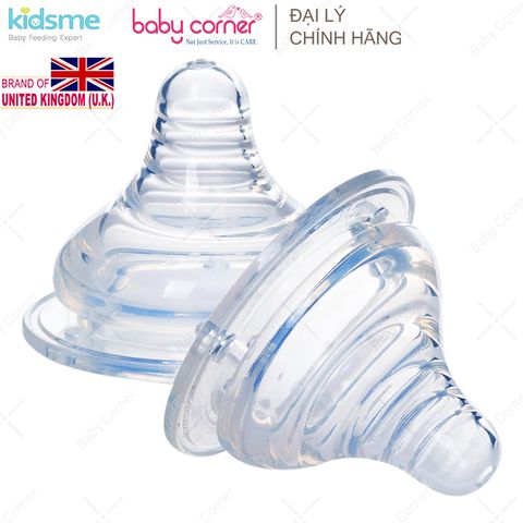  Núm Ty Bình Sữa Cổ Rộng Kidsme (Bộ 2 Cái) 