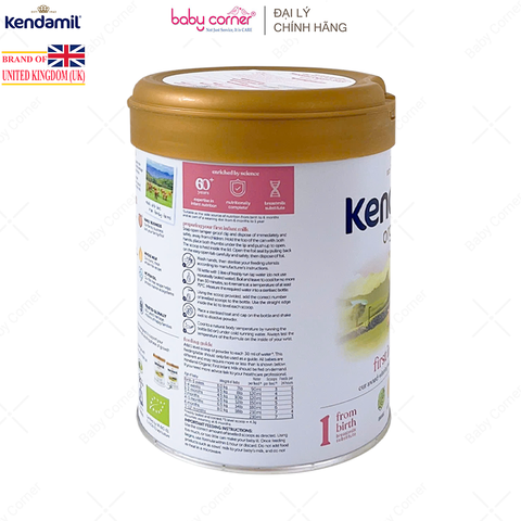  Sữa Bột KENDAMIL Organic Số 1, Bé Từ 0-6 Tháng, 800G 