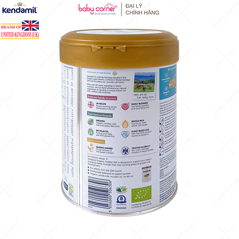  Sữa Bột KENDAMIL Organic Số 2, Bé Từ 6-12 Tháng, 800G 