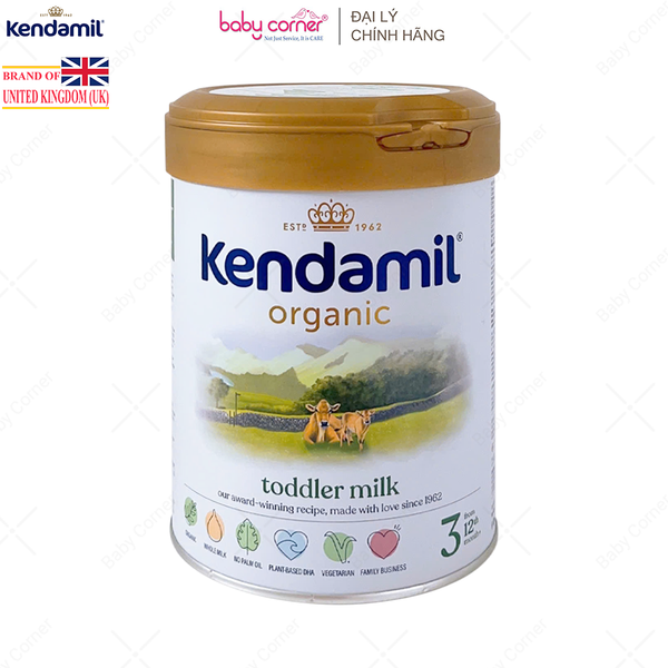  Sữa Bột KENDAMIL Organic Số 3, Bé Từ 12-36 Tháng, 800G 