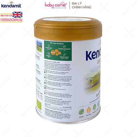 Sữa Bột KENDAMIL Organic Số 3, Bé Từ 12-36 Tháng, 800G 