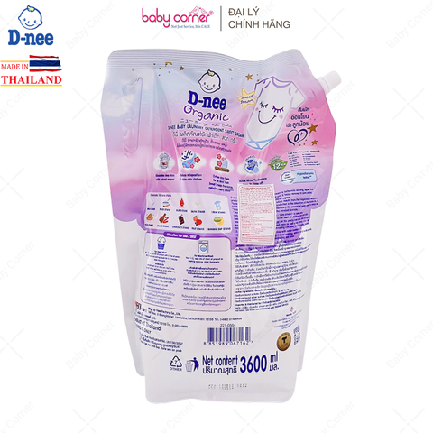  Nước Giặt Quần Áo Em Bé DNEE Tím (Sweet Dream), Dạng Túi 3.6L 