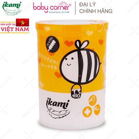  Tăm Bông Ikami Baby 2 Đầu Xoắn (160c/hộp) 