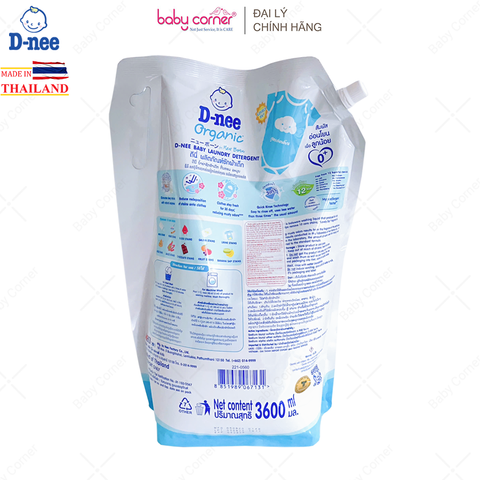  Nước Giặt Quần Áo Em Bé DNEE Xanh Dương, Dạng Túi 3.6L 