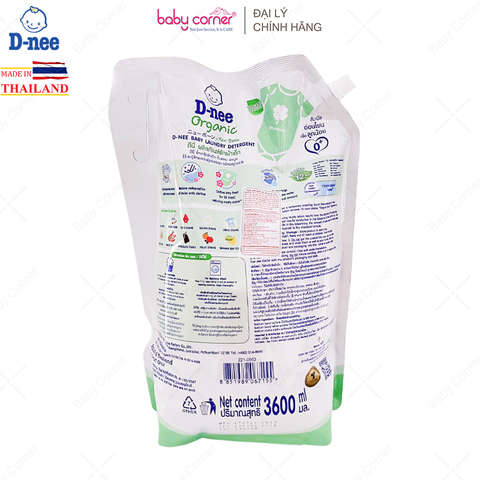  Nước Giặt Quần Áo Em Bé DNEE Xanh Lá, Dạng Túi 3.6L 