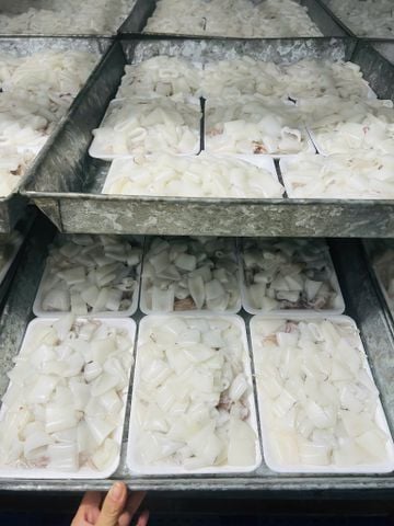  Mực ống làm sạch cắt khoanh - Khay 500g 