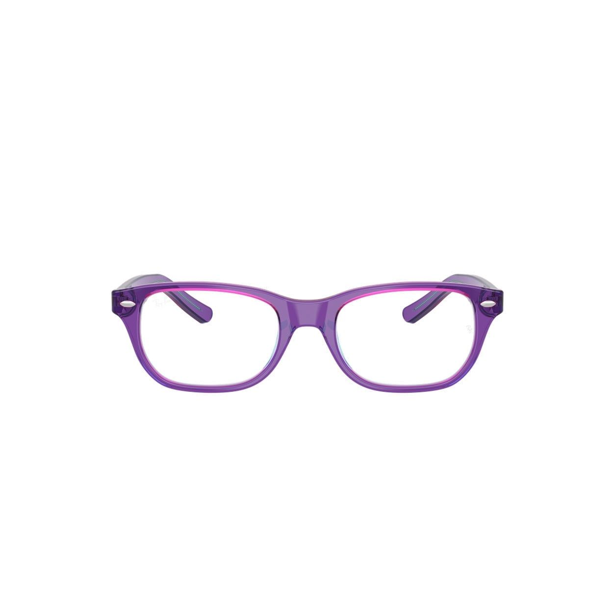 Gọng kính trẻ em Rayban Junior RY1555F 3997 - Tím và xanh dương nhạt trong suốt – ảnh chính diện trên nền trắng