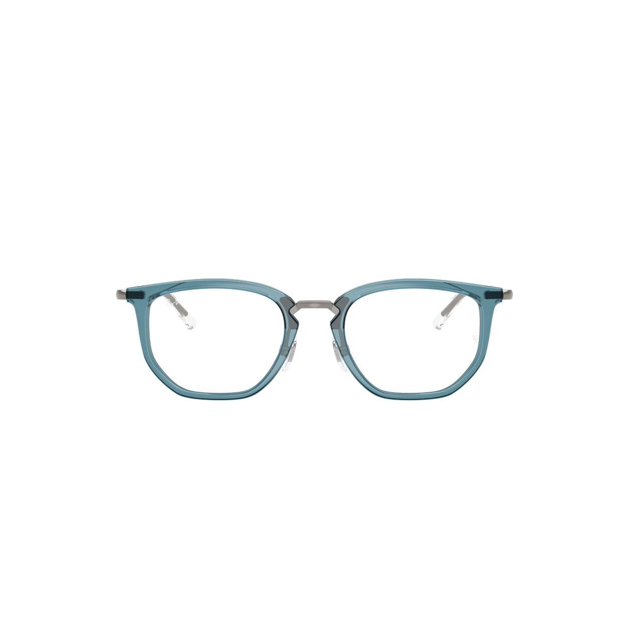 Gọng kính trẻ em Rayban Junior RY9085V 7521 - Xanh dương trong suốt – ảnh chính diện trên nền trắng